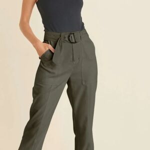 Women's Olive High-Waisted Pants